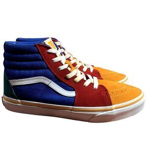Vans Sneakers Sk8 High Top Youth 6.5 Womens 8 Suede Color Block Primary Colors